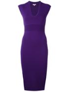 Michael Michael Kors Fitted Midi Dress, Women's, Size: Xs, Pink/purple, Viscose/nylon/spandex/elastane