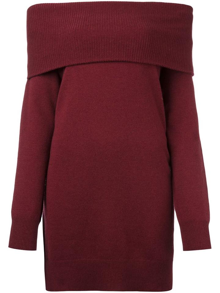 T By Alexander Wang Off-shoulder Knit Dress, Women's, Size: Medium, Pink/purple, Cashmere/wool