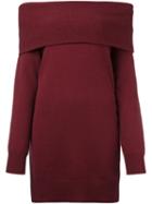 T By Alexander Wang Off-shoulder Knit Dress, Women's, Size: Medium, Pink/purple, Cashmere/wool