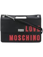 Love Moschino Logo Shoulder Bag, Women's, Black, Polyurethane