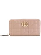 Gucci Logo Zip Purse - Brown