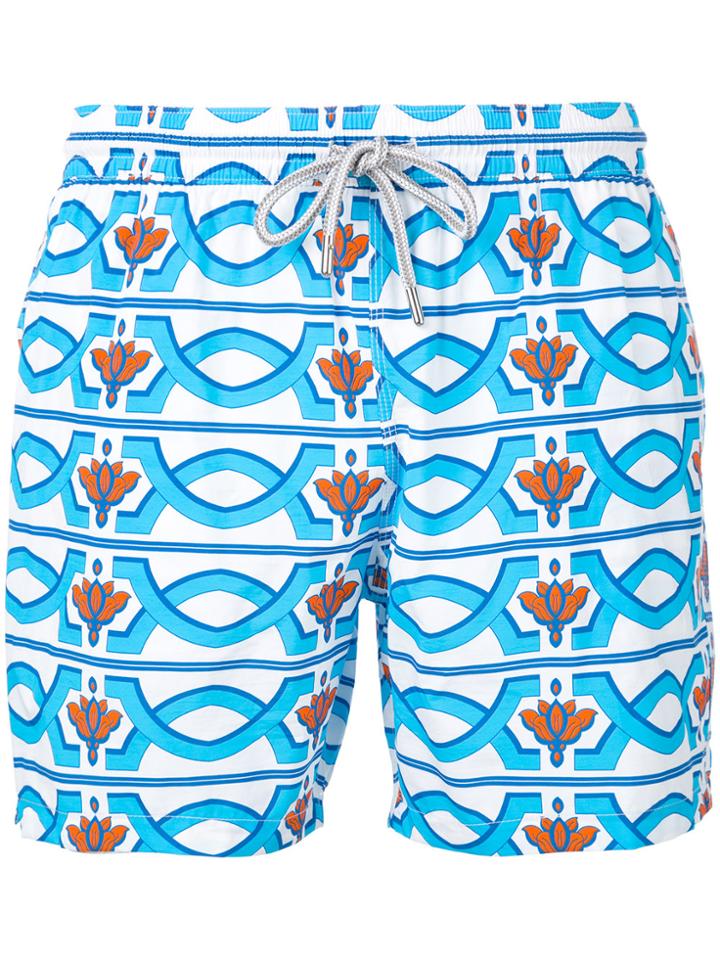 Capricode Geometric Print Swim Shorts - Blue