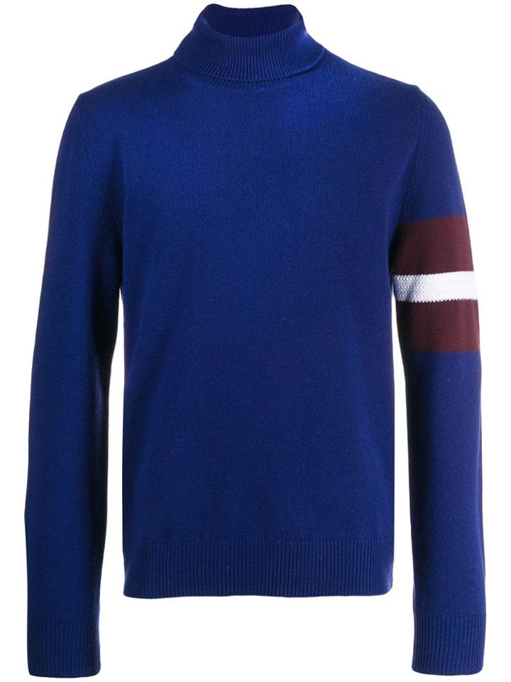 Maison Margiela Sweater With Stripe Detail - Blue