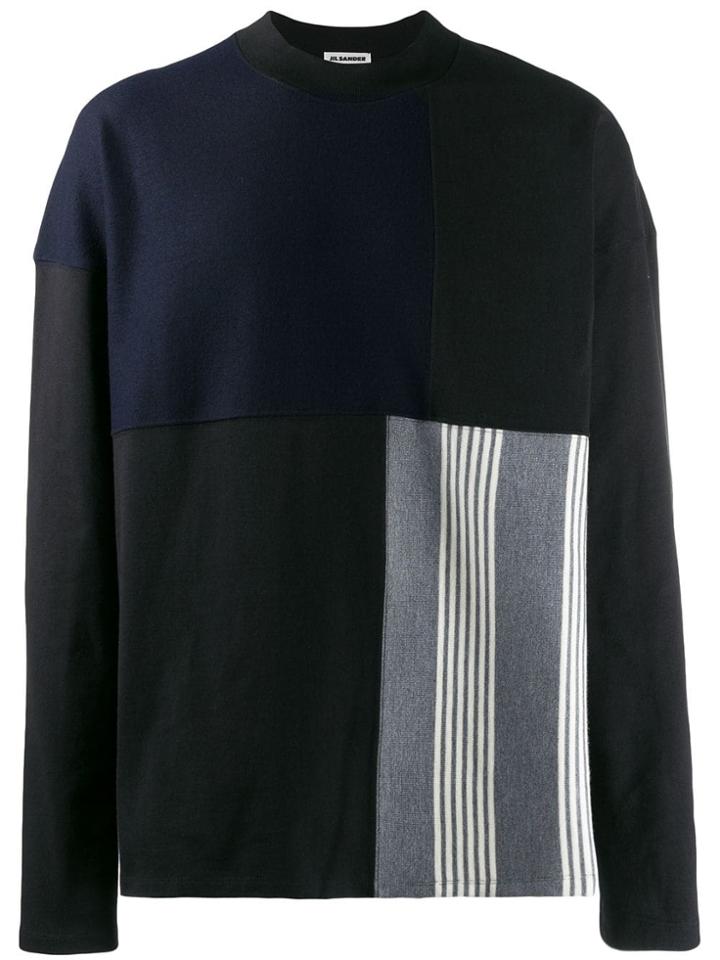 Jil Sander Striped Patch Sweatshirt - Black