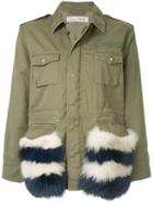 Tu Es Mon Trésor Fur Pocket Jacket - Green