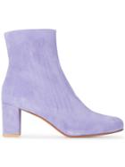 Maryam Nassir Zadeh Purple Suede Agnes 70 Ankle Boots - Pink & Purple