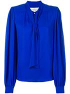 Maison Margiela Pussy-bow Long Sleeve Blouse - Blue