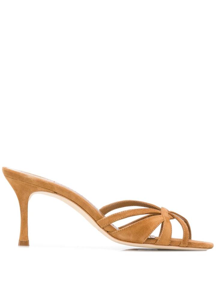 Manolo Blahnik Open-toe Mule Sandals - Brown