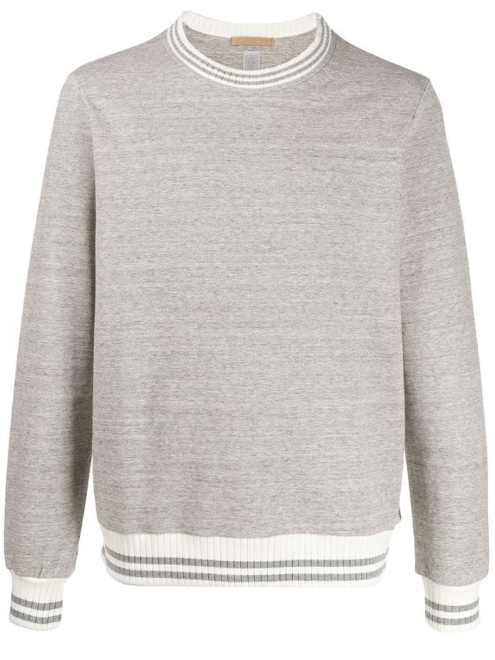Eleventy Long-sleeve Fitted Sweatshirt - Grey