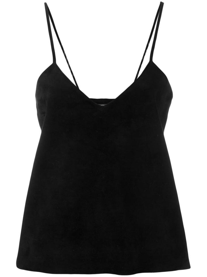 Manokhi Plain Cami Top, Women's, Size: 36, Black, Lamb Skin