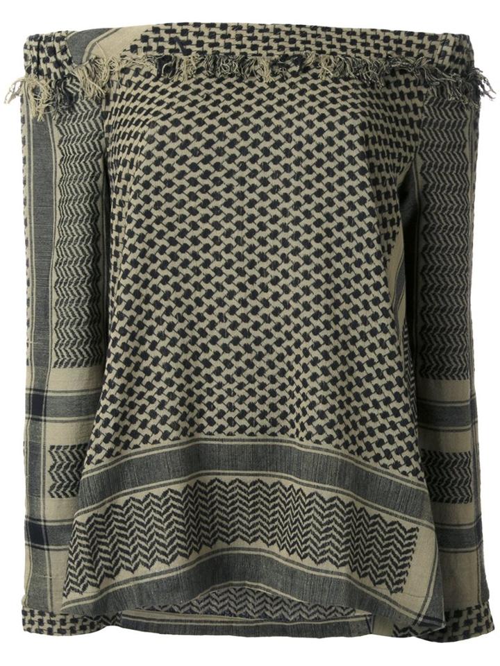 Cecilie Copenhagen Off-shoulder Top, Women's, Green, Cotton