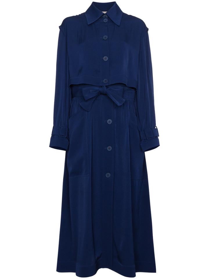 Stella Mccartney Elasticated Waist Trench Coat - Blue