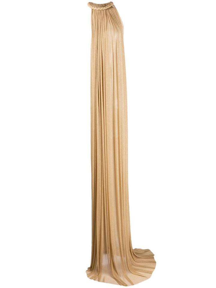 Elie Saab Pleated Cape Dress - Neutrals