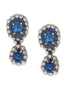 Moschino Clip-on Crystal Earrings - Blue