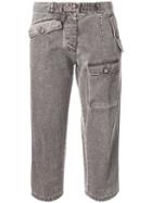 Chanel Pre-owned Cropped Denim Jeans - Grey