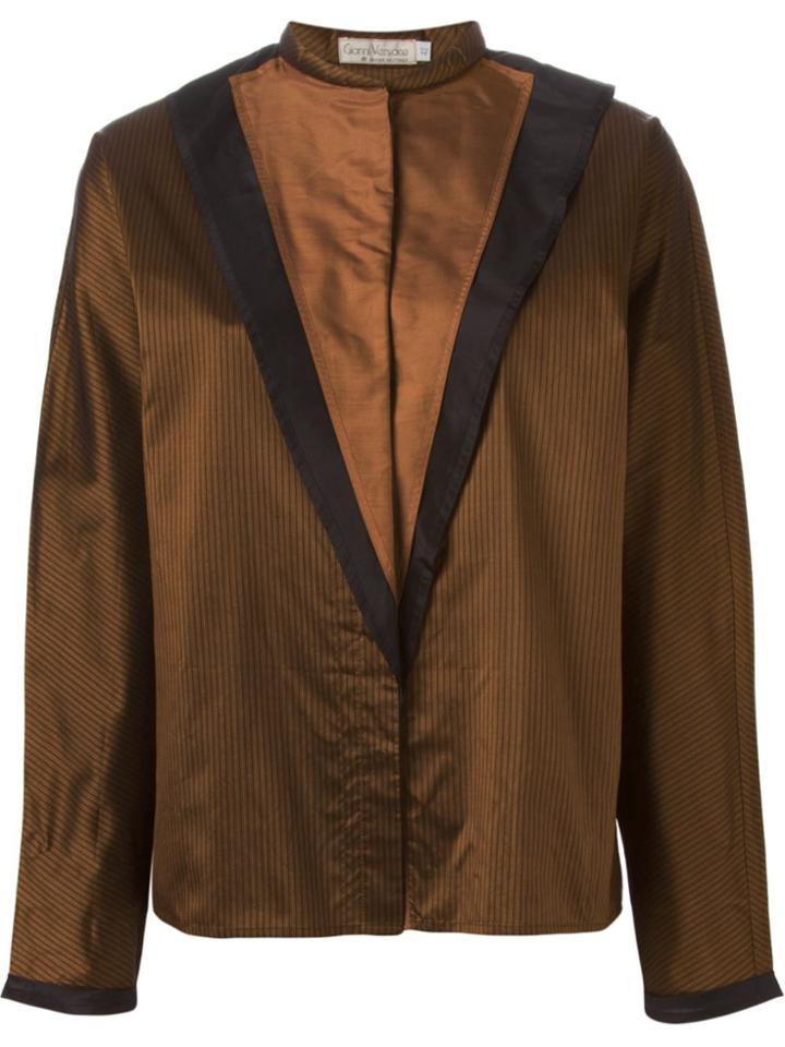 Versace Vintage Front Panel Blouse - Brown