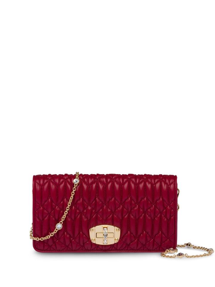 Miu Miu Quilted Mini Bag - Red