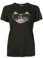 Markus Lupfer Sequined Cat T-shirt - Black