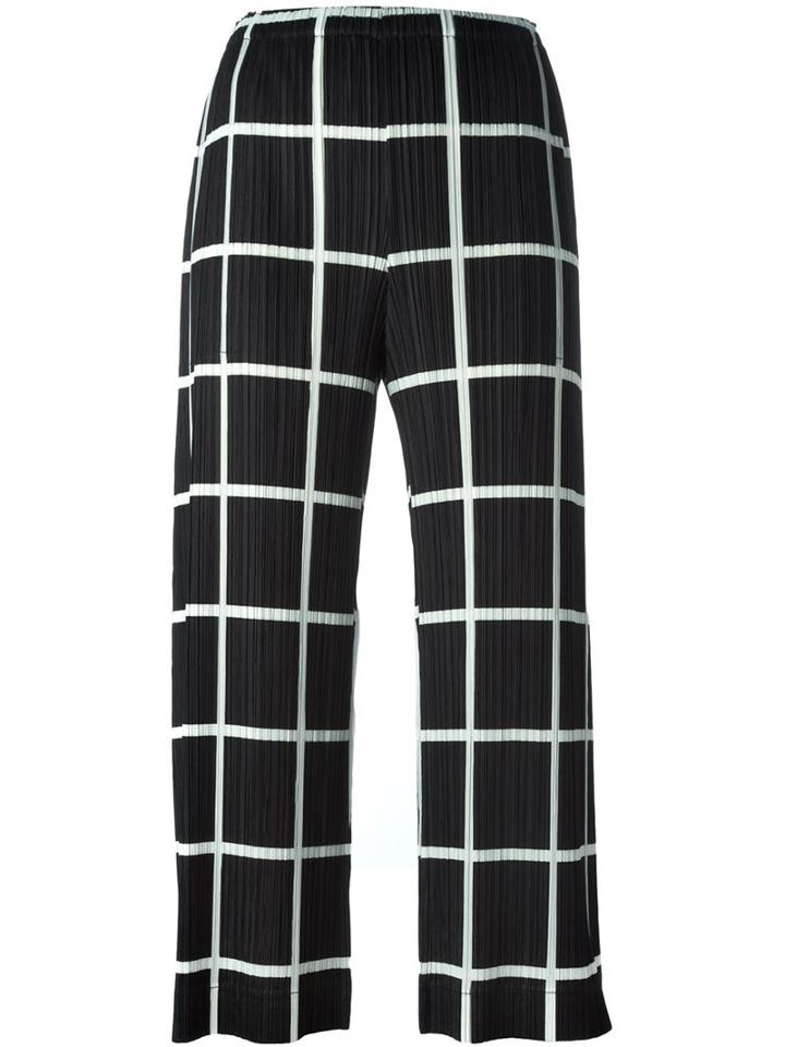 Pleats Please By Issey Miyake Checked Pleated Culottes