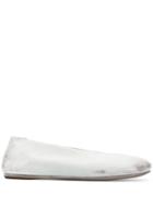 Marsèll Distressed-effect Ballerina Flats - White
