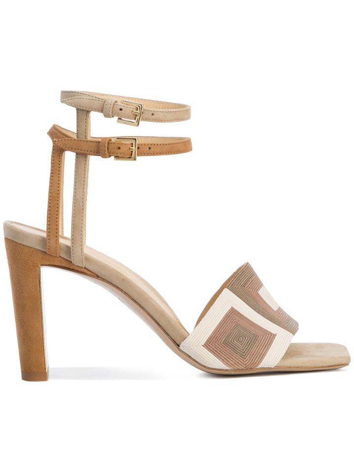 Marion Parke Patterned Strap Sandals - Brown