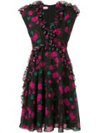 Giamba Rose Print Dress - Black