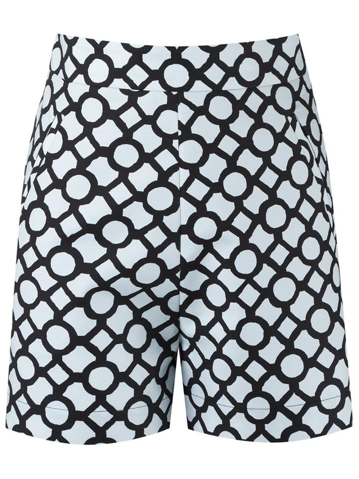 Andrea Marques Printed Shorts, Women's, Size: 40, White, Cotton
