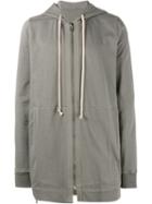 Rick Owens - Grey Zip Up Long Length Hoodie - Men - Cotton - Xl, Cotton