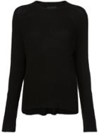 Nili Lotan Cashmere Rib Knit Sweater - Black