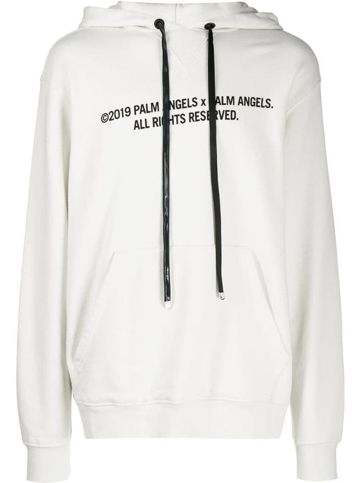 Palm Angels Printed Palm Tree Hoodie - Neutrals