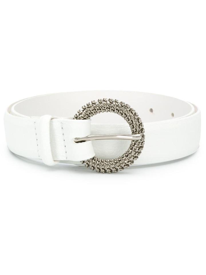 Orciani Round Buckle Belt - White