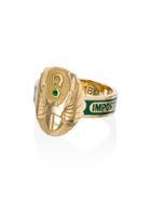 Foundrae Protection Diamond And Emerald Ring - Gold/green