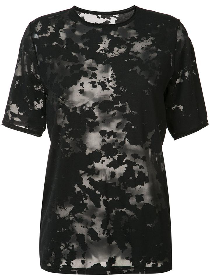 Victor Alfaro Sheer T-shirt, Women's, Size: Small, Black, Cotton/elastodiene/polyamide