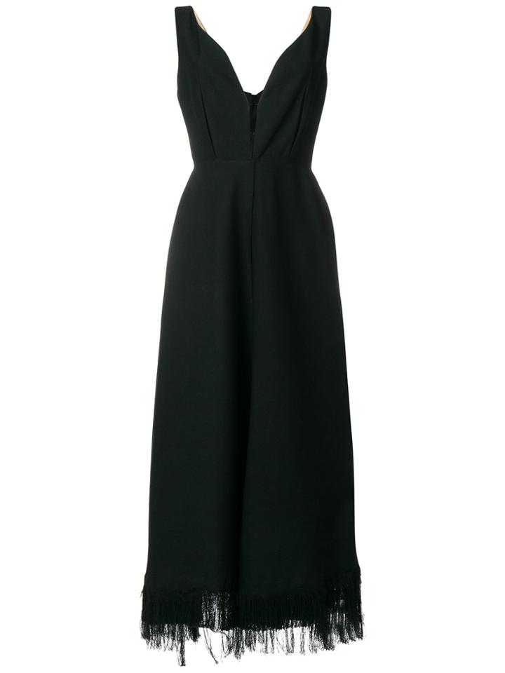 Nina Ricci Plunging V-neck Dress - Black