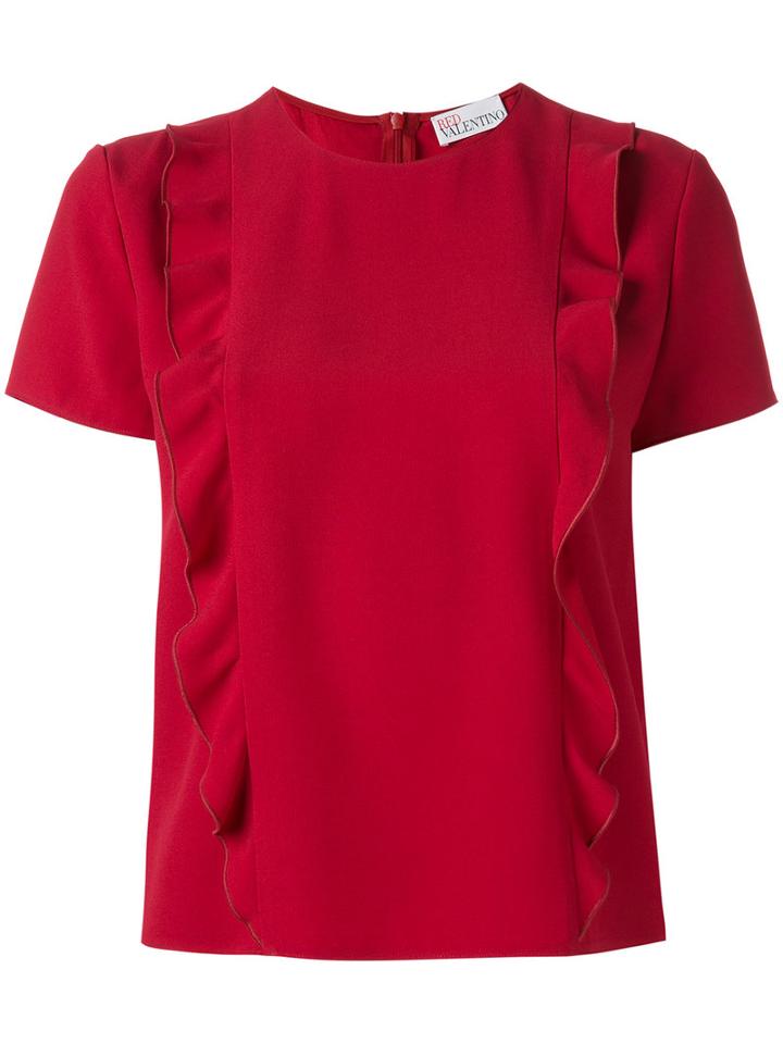 Red Valentino Ruffled Detail Blouse, Women's, Size: 44, Acetate/viscose
