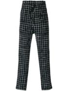 Haider Ackermann Check Print Cropped Trousers - Black