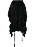 Di Liborio Long Chunky Knit Coat - Black