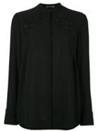 Alexander Mcqueen - Embroidered Blouse - Women - Silk - 40, Black, Silk