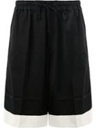 Dries Van Noten Bicolour Drawstring Shorts, Men's, Size: Large, Black, Cotton/viscose