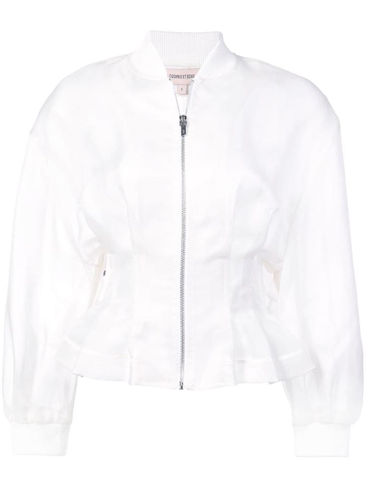 Cushnie Cropped Structured Sleeve Jacket - White