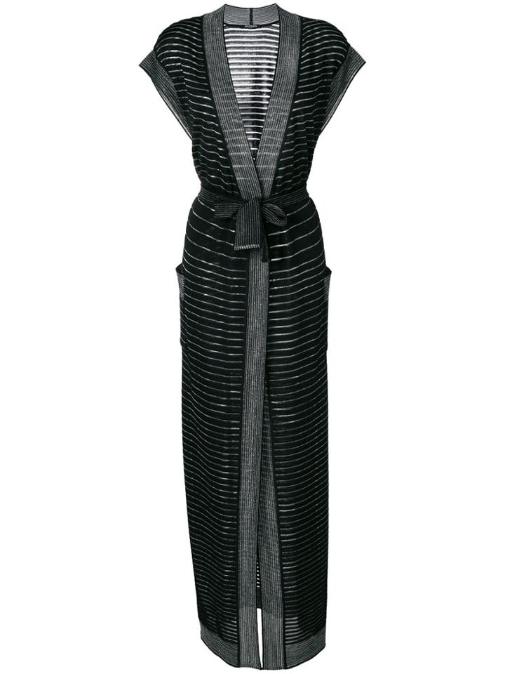 Balmain Lurex Striped Cardigan - Black