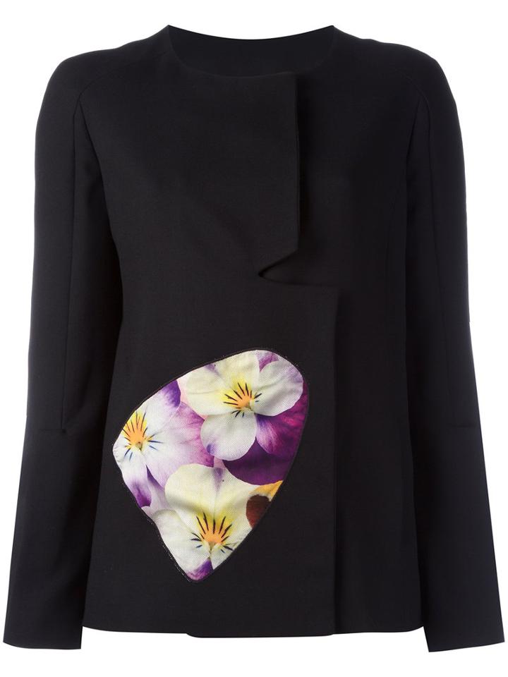 Christopher Kane - Split Sleeve Jacket - Women - Nylon/polyester/viscose/virgin Wool - 40, Women's, Black, Nylon/polyester/viscose/virgin Wool