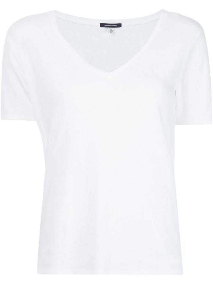 R13 V-neck T-shirt, Women's, Size: Xs, White, Cotton/polyurethane