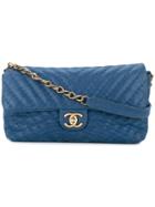 Chanel Vintage V Stitch Shoulder Bag - Blue