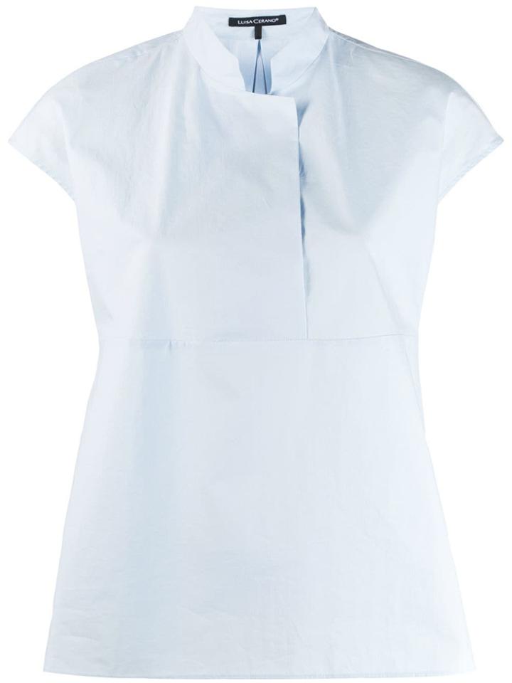 Luisa Cerano Tailored Sleeveless Top - Blue