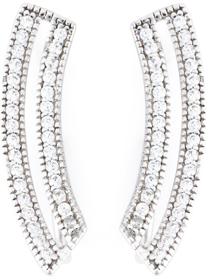 V Jewellery Contour Loop Earrings, Women's, Metallic