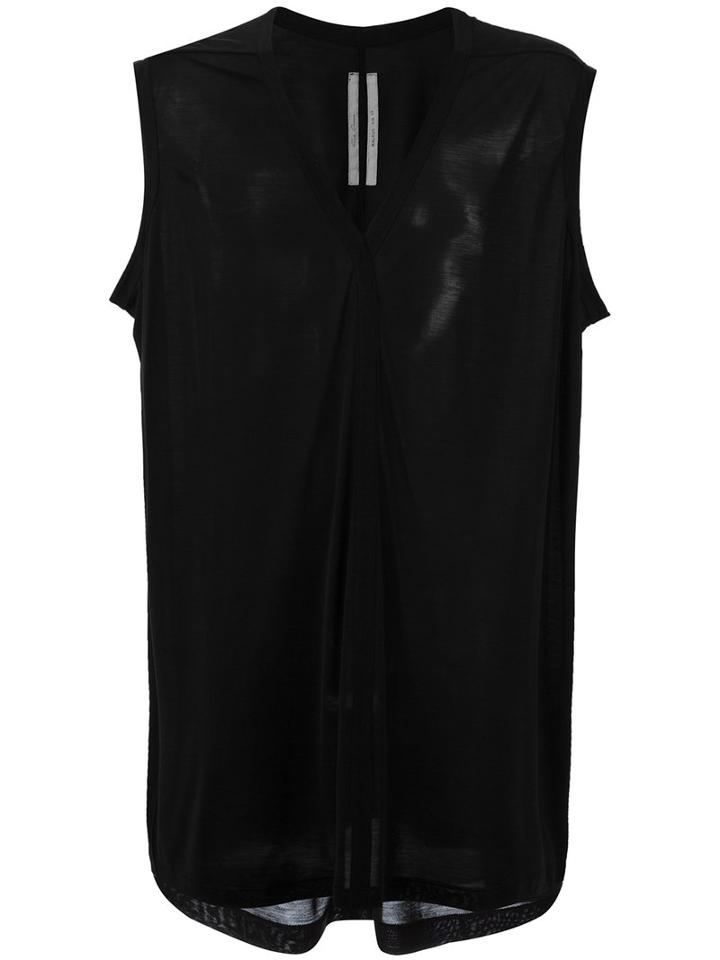 Rick Owens V-neck Top, Men's, Size: Xs, Black, Silk