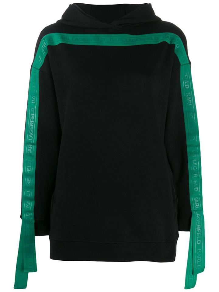 Karl Lagerfeld Logo Strap Hoodie - Black