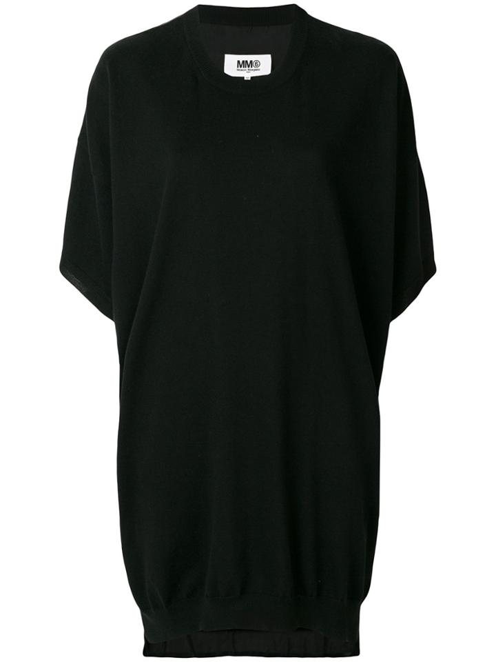 Mm6 Maison Margiela Knitted T-shirt Dress - Black