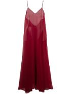 Oseree Sheer Beach Dress - Red